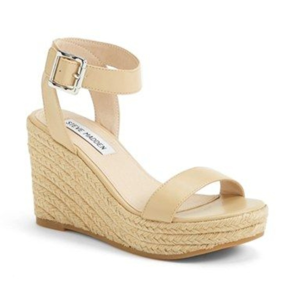 Steve Madden Tan Seaside Wedge Sandals Size 8.5 - Picture 8 of 8